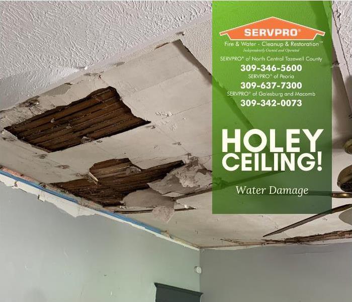 Ceiling hole from water damage
