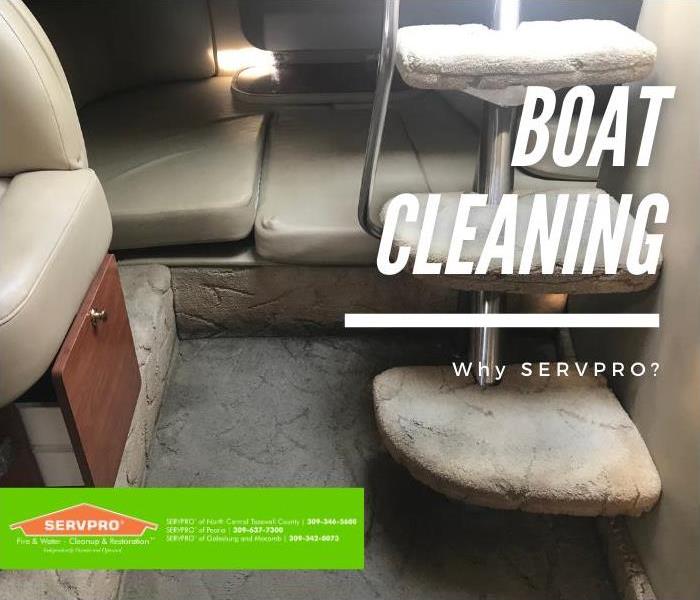 Boat with dirt with internal carpet in need of general cleaning.