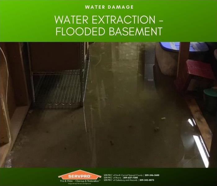 Basement floor with about an inch of water covering it